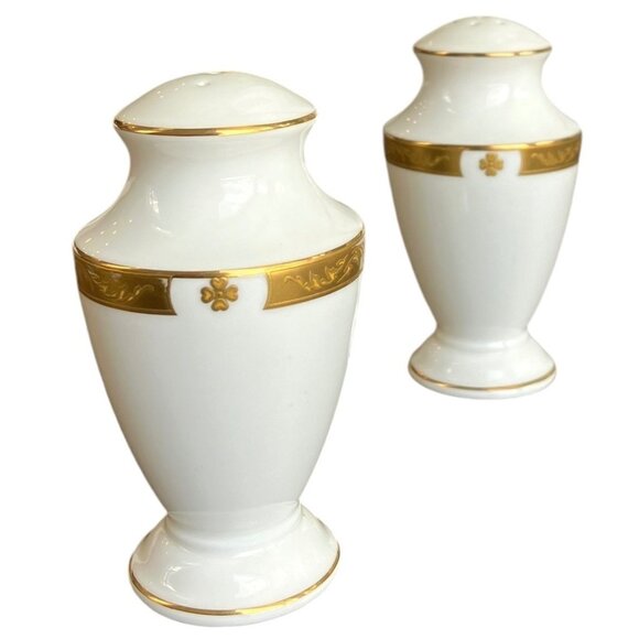 VTG Lenox Landmark Gold Classic Collection Laurel Band Salt & Pepper Set - Picture 10 of 16